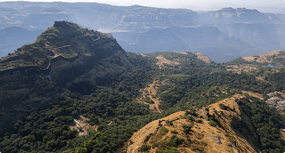 Forested Sahyadri ridge and valley near Karjat
