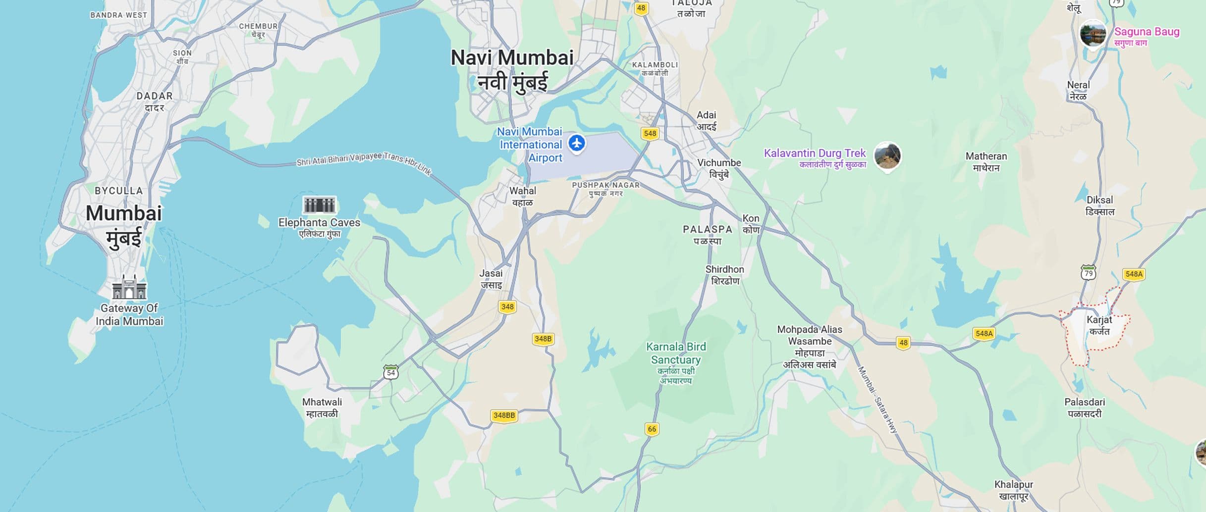 Map of Mumbai, Navi Mumbai, Karjat and Khopoli